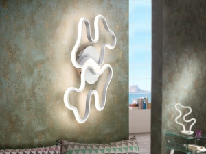 PLAFONIERA MAREA, 59 CM, ALB/OPAL, DIN METAL, ALUMINIU SI SILICON, STIL MODERN - Img 3