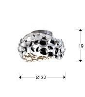 PLAFONIERA NARISA, 32 CM, CROM/OPAL, DIN METAL SI ACRIL, STIL MODERN - Img 3