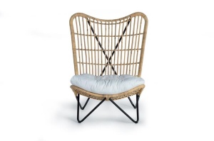 SCAUN 5640, MARO/NEGRU, DIN RATAN SI METAL, STIL MODERN G&C - Img 3