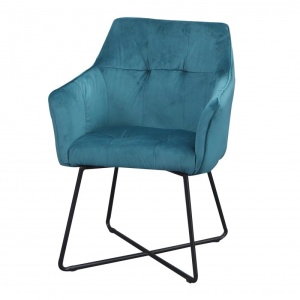 SCAUN CU BRATE, SAMT TURCOAZ, COD 38861, DESIGN LOFT - Img 3