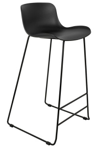 SCAUN DE BAR COMA 76, NEGRU, CONFECTIONAT DIN POLIPROPILENA SI METAL, STIL MODERN