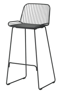 SCAUN DE BAR MILES 66 NEGRU, CU TAPITERIE DIN PIELE ECOLOGICA