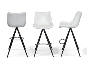 SCAUN DE BAR SAMOA 718257, ALB, DIN METAL, OTEL, PIELE ECOLOGICA, STIL MODERN, SCHULLER - Img 2
