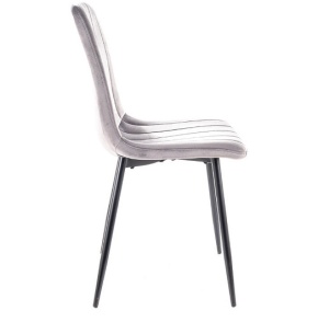 SCAUN DINING ALAN, GRI DESCHIS BLUVEL 03/NEGRU MAT, TAPITERIE DIN CATIFEA SI PICIOARE DIN METAL, STIL MODERN, SIGNAL - Img 2