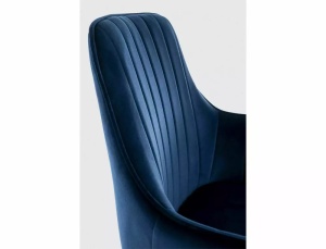 SCAUN DINING APPLE, BLEUMARIN BLUVEL 86/NEGRU MAT, TAPITERIE DIN CATIFEA SI PICIOARE DIN METAL, STIL MODERN - Img 3