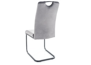 SCAUN DINING AXO, GRI BLUVEL 14/NEGRU MAT, TAPITERIE DIN CATIFEA SI PICIOARE DIN METAL, STIL MODERN - Img 2