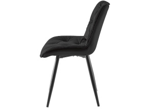SCAUN DINING CHERRY II, NEGRU BLUVEL 19/NEGRU MAT, TAPITERIE DIN CATIFEA SI PICIOARE DIN METAL, STIL MODERN - Img 2