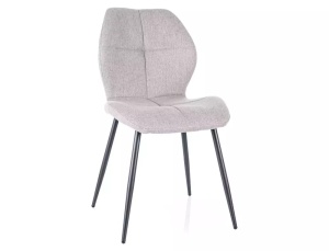 SCAUN DINING FRANK, GRI 07/NEGRU MAT, TAPITERIE DIN STOFA SI PICIOARE DIN METAL, STIL MODERN - Img 1