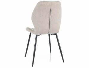 SCAUN DINING JAKE, BEJ 27/NEGRU MAT, TAPITERIE DIN STOFA SI PICIOARE DIN METAL, STIL MODERN - Img 3