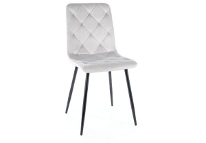 SCAUN DINING JERRY, GRI DESCHIS BLUVEL 03/NEGRU MAT, TAPITERIE DIN CATIFEA SI PICIOARE DIN METAL, STIL MODERN - Img 1
