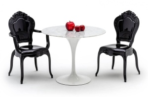 SCAUN DINING KING ARM, NEGRU, DIN POLICARBONAT, STIL MODERN - Img 2