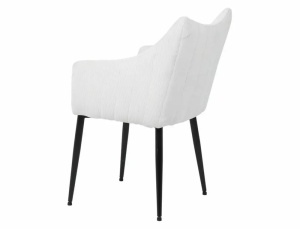SCAUN DINING MONTE, CREM 23/NEGRU MAT, TAPITERIE DIN CATIFEA FJORD SI PICIOARE DIN METAL, STIL MODERN - Img 2