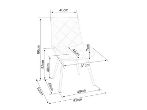SCAUN DINING RALPH, NEGRU BLUVEL 19/NEGRU MAT, TAPITERIE DIN CATIFEA SI PICIOARE DIN METAL, STIL MODERN - Img 3