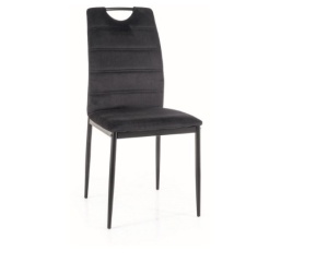 SCAUN DINING RIP, NEGRU BLUVEL 19/NEGRU MAT, TAPITERIE DIN CATIFEA SI PICIOARE DIN METAL, STIL MODERN - Img 1