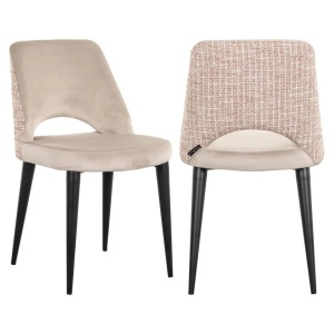 SCAUN DINING TABITHA khaki velvet / trendy rose (Be trendy 1673 rose), S4482, CONFECTIONAT DIN 100% POLIESTER, SPUMA SI METAL, RICHMOND INTERIORS