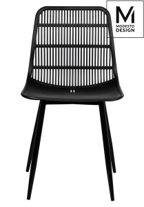 SCAUN DINING/TERASA BASKET, NEGRU, DIN POLIPROPILENA SI METAL, STIL MODERN - Img 2
