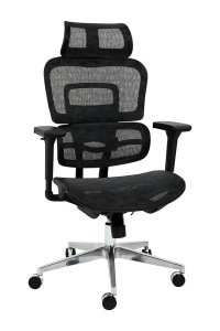 SCAUN ERGONOMIC, DE BIROU, ERGO XCLUSIVE NEGRU, CU TAPITERIE DIN TEXTIL, STIL MODERN