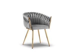 SCAUN EXCLUSIVIST SHIRLEY GRI, TAPITERIE DIN CATIFEA SI AURIU, STIL MODERN, ARTIM GROUP SELECTION