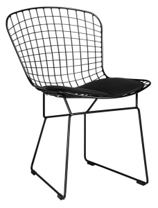SCAUN NET SOFT, CONFECTIONAT DIN METAL NEGRU, CU PERNA TAPITATA CU PIELE ECOLOGICA, STIL MODERN