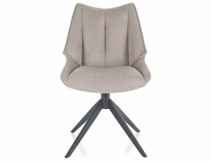 SCAUN PIVOTANT CODA, BEJ 34/NEGRU MAT, TAPITERIE DIN STOFA VARDO SI PICIOARE DIN METAL, STIL MODERN - Img 2
