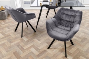SCAUN ROTATIV, DUTCH COMFORT, GRI, MICROFIBRA(CATIFEA) SI METAL