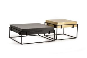 SET 2 MASUTE DE CAFEA 1186, AURIU/NEGRE, METAL, STIL MODERN G&C