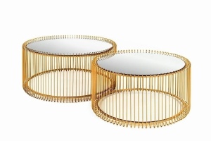 SET 2 MASUTE DE CAFEA WIRE, ALAMA, CONFECTIONATE DIN METAL SI STICLA, STIL MODERN