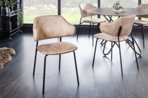 SET 2 SCAUNE TRACY , DIN CATIFEA GRI/SAMPANIE SI PICIOARE NEGRE, DESIGN INDUSTRIAL