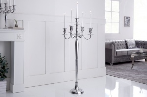 SET 2 SFESNICE DE PODEA 5 BRATE, 120CM, COD 17365 ARGINTIU STIL CLASIC