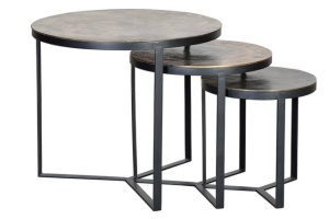 SET 3 MASUTE DE CAFEA RAISA 6637, MARO BRONZ/NEGRU, DIN BRONZ SI METAL, STIL MODERN G&C
