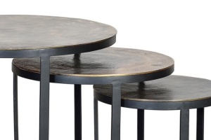 SET 3 MASUTE DE CAFEA RAISA 6637, MARO BRONZ/NEGRU, DIN BRONZ SI METAL, STIL MODERN G&C - Img 3