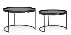 SET MASUTE DE CAFEA ZEINA ROUND NEAGRA, CONFECTIONATA DIN OTEL, STIL MODERN