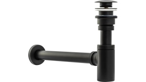 SIFON LAVOAR REA UNIVERSAL, CU DOP TIP CLICK CLACK, NEGRU MAT, DIN ALAMA, CALITATE SUPERIOARA - Img 3