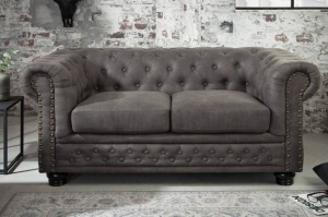 SOFA CHESTERFIELD II 150CM, 2 LOCURI, GRI ANTICHIZAT, ARTIM GROUP SELECTION