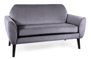 SOFA MENA VELVET 14, GRI, CU TAPITERIE DIN CATEFEA, STIL MODERN, SIGNAL - Img 1