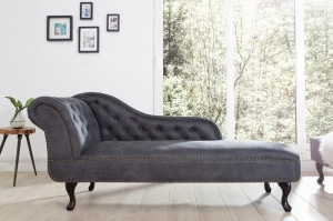 SOFA STIL ENGLEZESC GRI ANTIC CHESTERFIELD 37475 - DESIGN VINTAGE