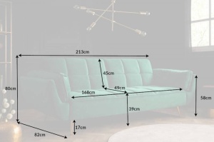 STOC!!!CANAPEA EXTENSIBILA 215CM, DIN LEMN SI CATIFEA VERDE SMARALD, ARTIM GROUP SELECTION - Img 7