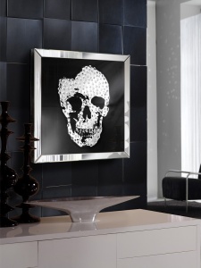 TABLOU CU OGLINDA SKULL 786351, 60X60, DIN STICLA SI MDF, STIL MODERN, SCHULLER