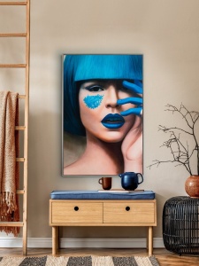TABLOU DECORATIV BLUE 226172, 80X120, DIN PANZA SI MDF, STIL MODERN, SCHULLER