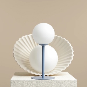 VEIOZA PINNE, 35 CM, ALBASTRA, DIN STICLA SI METAL, STIL MODERN - Img 3