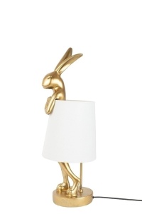 VEIOZA RABBIT 50, AURIU/ALB, CONFECTIONATA DIN METAL SI POLIRASINA, STIL MODERN - Img 2
