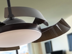 VENTILATOR ENZO, CU TELECOMANDA, 38/51 CM, NEGRU MAT/OPAL, DIN METAL, ACRIL SI METACRILAT, STIL MODERN - Img 6
