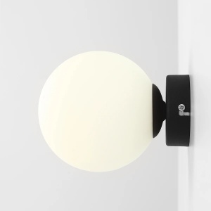 APLICA BALL S, 14 CM, NEAGRA, DIN STICLA SI METAL, STIL MODERN