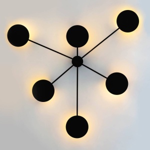 APLICA/PLAFONIERA SHADOW 6, DIN METAL, NEGRU, STIL MODERN INDUSTRIAL