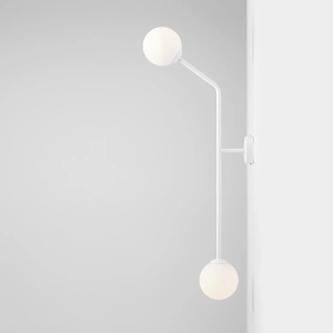 APLICA PURE, 2 BRATE, 99 CM, ALBA, DIN STICLA SI METAL, STIL MODERN
