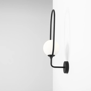 APLICA RIVA, 55 CM, NEAGRA, DIN STICLA SI METAL, STIL MODERN - Img 3