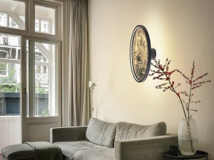 APLICA STONE, 61 CM, NEGRU MAT/GRI, DIN METAL SI ARDEZIE SINTETICA, STIL MODERN - Img 4