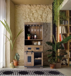 BAR LOUIS 170CM, MARO/NEGRU, DIN LEMN DE MANGO/METAL, GINER Y COLOMER