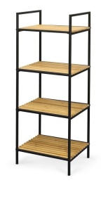 BIBLIOTECA REG12 NATURALA/NEGRU STIL VINTAGE HALMAR