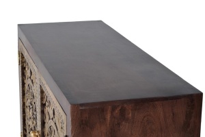 BUFET 110CM, MARO/AURIU, DIN LEMN DE MANGO SCULPTAT, GINER Y COLOMER - Img 6